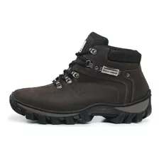 Bota Coturno Couro Resinada Masculino Adventure Americano