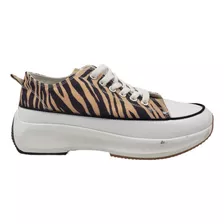 Zapatilla Café Print Plataforma Mujer Z5-26048