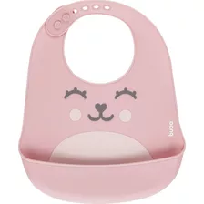 Babador De Silicone Buba Gumy Com Pega Migalhas Rosa Menina 