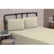 Jogo De Lençol Queen 4 Peças Cama Microfibra Elástico 40cm