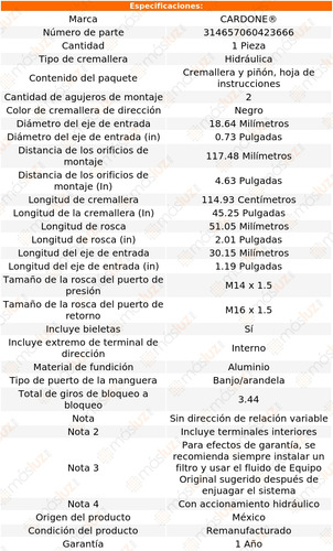 (1) Cremallera Direccin Hidrulica Bmw X5 00/06 Reman Foto 5