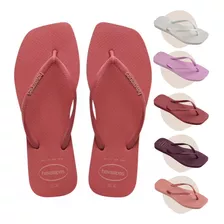 Chinelo Havaianas Slim Square Logo Pop Up Quadrada Feminina