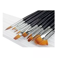 Kit Com 12 Pincel Aquarela Profissional Artístico - Acrílico