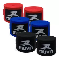 Kit Bandagem Elástica 3m Muvin C/ 3 Pares - Boxe Muay Thai