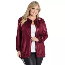 Jaqueta Bomber Cirre Plus Size