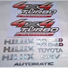 Kit 12 Emblemas Toyota Hilux Hilux Srv Ano 2005 A 2015