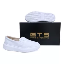 Mocassim Tenis Estilo Sapatilha Anabela Confortavel Da Gts 