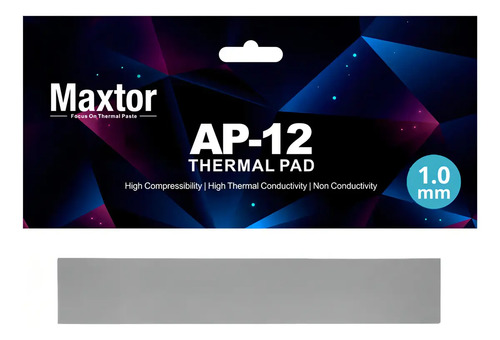 Pad Térmico Maxtor Ap-12 120x20x1mm Alta Conductividad Para Cpu Gpu Consolas Gris