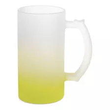 6 Canecas Deko De Vidro Jateada Para Sublimação 475ml Cor Amarelo