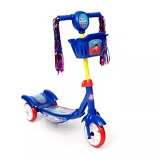 Patinete Infantil 3 Rodas Azul Menino Com Led Unitoys