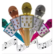 Microfone Bluetooth Sem Fio Youtuber Karaoke Infantil C/som Cor Prateado