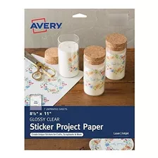 Avery 4397 Hojas De Papel Satinado Claro Con Calcomanía Para