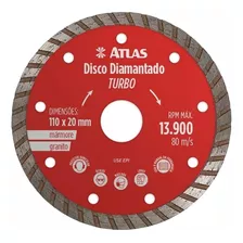 Kit Com 5 Discos Diamantado Turbo 110mmx20mm Atlas