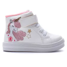 Tenis Infantil Feminino Bebe Menina Unicornio | Preto Rosa