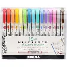 Marcadores Mildliner Plumones Doble Punta Zebra 15 Piezas