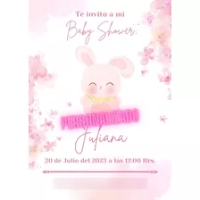 Baby Shower Invitación Digital Personalizada Niño Niña Azul