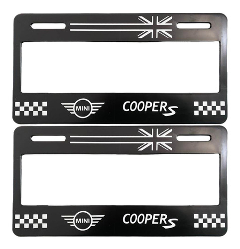 Set 2 Portaplacas Universal Mini Cooper + 4 Tapones Aire  Foto 3