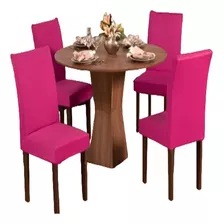 6 Capas Para Cadeira Jantar Com Elástico Imediato Cor Pink