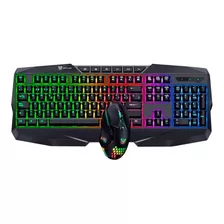 Kit Mouse Y Teclado En Español Gamers Onikuma Led Rgb Usb Color Del Teclado Negro