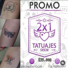 Promo 2x1 Tatuajes Small 5x5cm - Stgo Rm - Romertattoo89