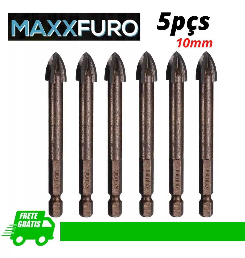 Broca Maxxfuro 10mm Indestrutível Universal Fura Tudo 5pc