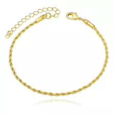 Pulseira Cordão 2mm Prata E Folheado A Ouro 18k