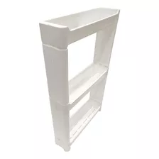 Mueble Estantería De Plástico, 3 Estantes, Con Ruedas, Ideal Color Blanco