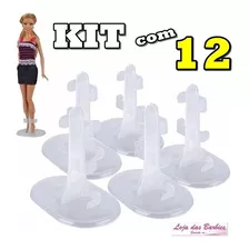Kit 12 Suporte Mimo Transparente P/ Boneca Barbie Susi Ken