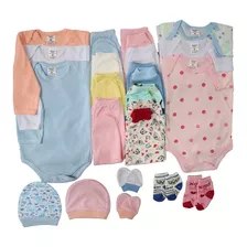 Kit 21 Pçs Maternidade Roupa De Bebê Menina E Menino