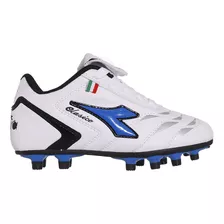 Botines Con Tapones Diadora Futbol Clasico Field Kids Bl Ng