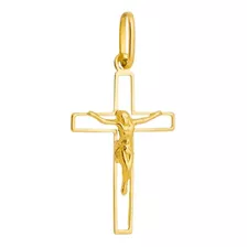 Pingente Crucifixo Cruz Em Ouro 18k 2.0 Cm X 1,5 Cm