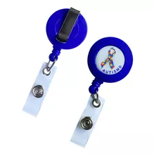 Botton Roller Clip Crachá Retrátil Ioiô Laço Autismo Tea 01