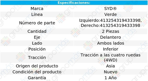 2 Rtulas Del Inf Syd Lnea Verde Trooper 4wd Isuzu 92/94 Foto 3