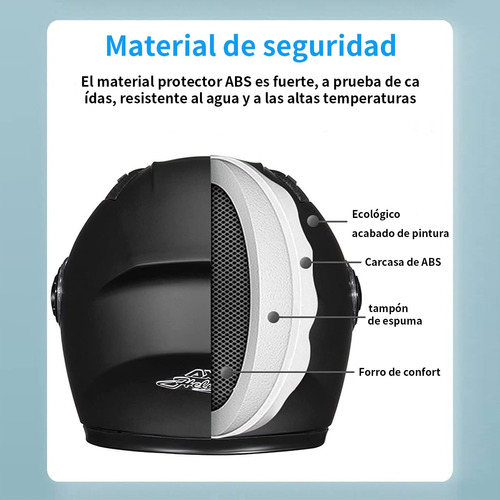 Casco Abatibles Motocicleta Niebla Espejo Certificado Doble Foto 3