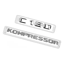 Kit Emblema C180 + Kompressor Cromado Mercedes Benz Traseiro