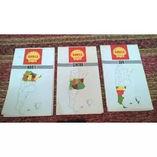 3 Antiguo Mapas Atlas Argentina Rutas Estaciones Shell