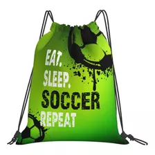 Psyu Eat Sleep - Mochila De Fútbol Con Cordón Para Repetició