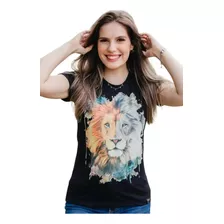 Camiseta Feminina Masculina Presente De Deus Leão Algodão M