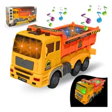 Caminhão Caçamba Construção Brinquedo Bate Volta C/ Luz Som