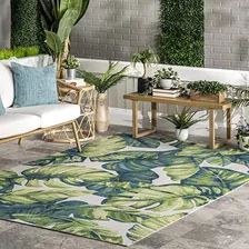 Alfombra Lisa Floral Interior/exterior, 5&#39; X 8&#39;...