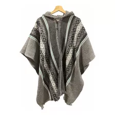 Poncho Artesanal Lana De Alpaca Con Gorro #72 Envío Rápido