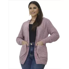 Casaco De Inverno Tricot Com Bolso E Capuz 5002