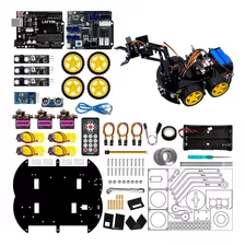 Kit De Coche Robot 4wd 2 En 1 Con Brazo Mecánico Para Arduin