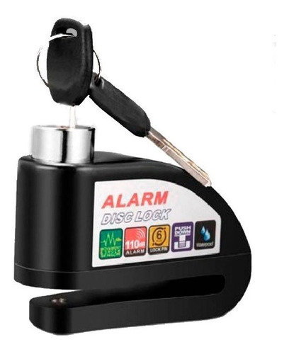 Foto de Candado Moto Freno De Disco Alarma Lock Sensor Anti Robo 