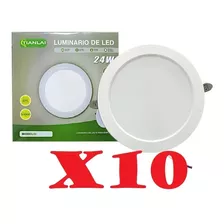 Paquete 10pz Plafon Led 24w Lampara Empotra Bco S54w24 21cm