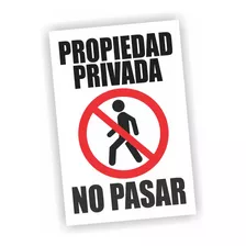 Cartel En En Pvc Propiedad Privada No Pasar 