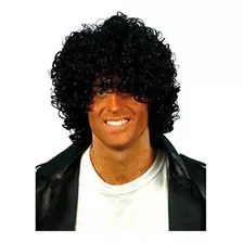 Smiffys Afro Wig Black Curly Wet Look