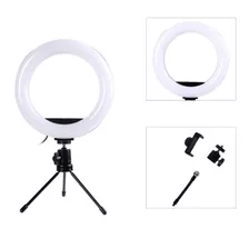 Aro Led 15cm Trípode C/ Soporte Smartphone Ideal Maquillaje