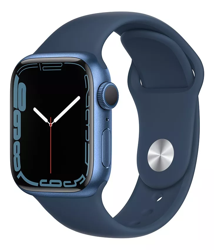 Apple Watch Series 7 (gps, 41mm) - Caixa De Alumínio Azul - Pulseira Esportiva Azul-abbisal
