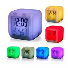 Reloj Cubo Despertador Con Luz Y Sonido Digital Decorativo